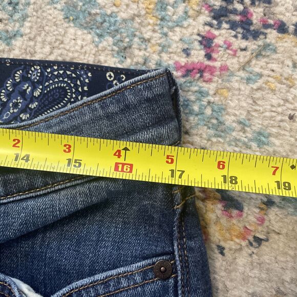 LEVI'S Boot Cut 525 Perfect Waist Stretch Jeans Blue Size 14 Light Distressing - Picture 4 of 11